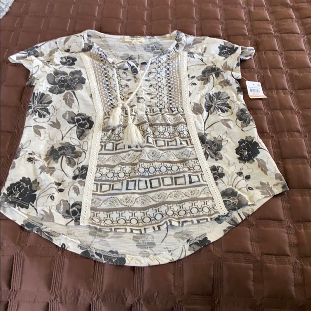 Style & Co PS short sleeve top NWT Spring Refresh